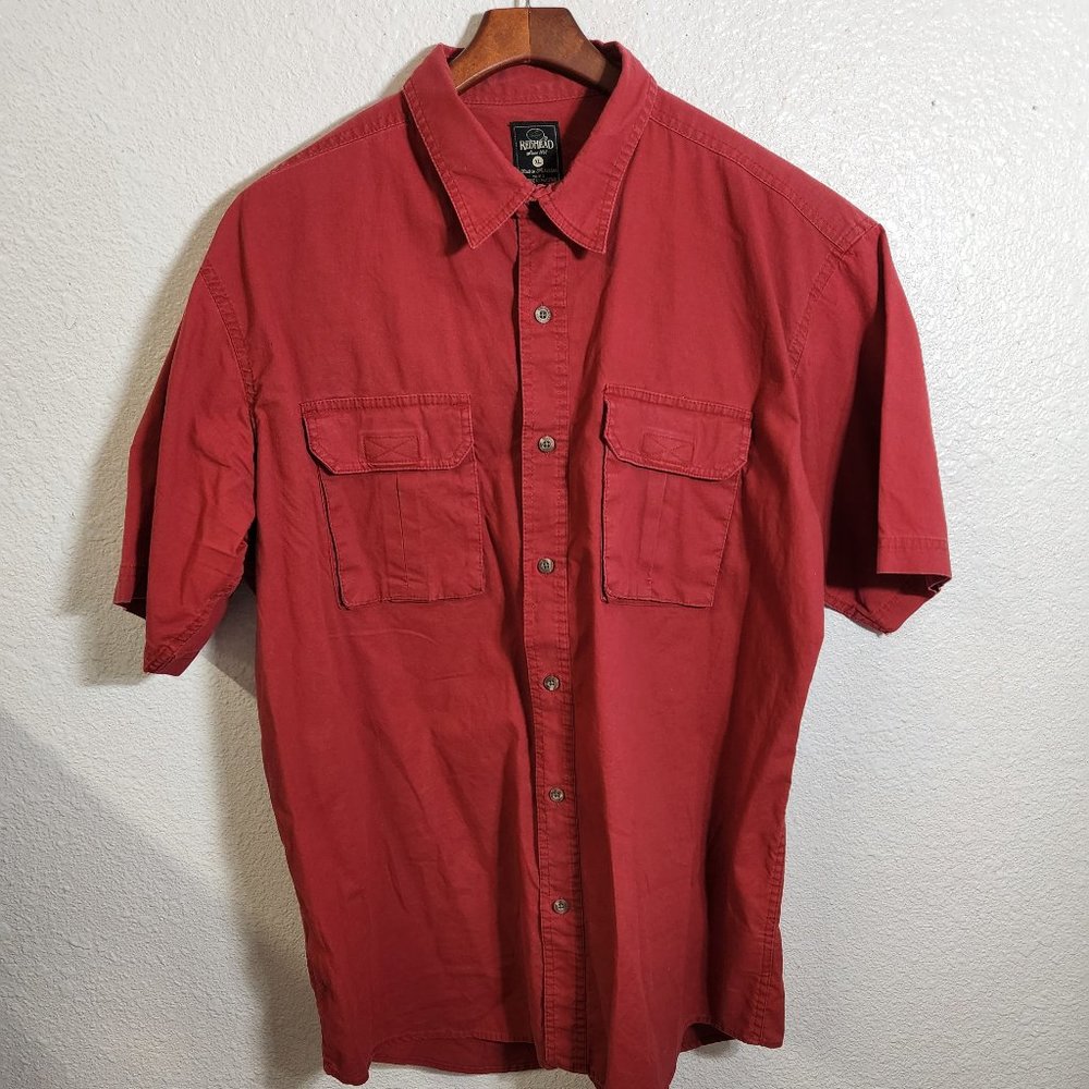 RedHead Mens XL Short Sleeve Self-Fastening Double Pocket Casual Shirt FAST Ship